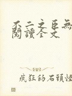 不二之臣无删减阅读全文