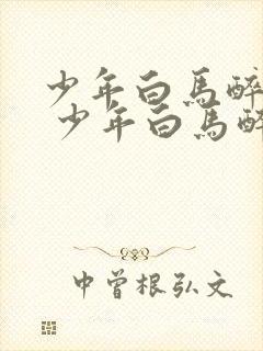 少年白马醉春风 少年白马醉春风