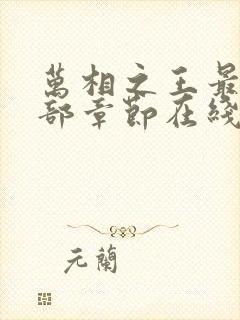 万相之王最新全部章节在线阅读免费