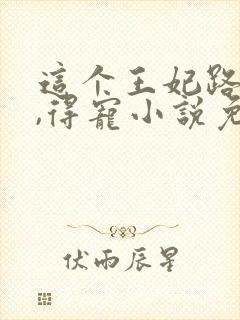 这个王妃路子野,得宠小说免费阅读全文封面