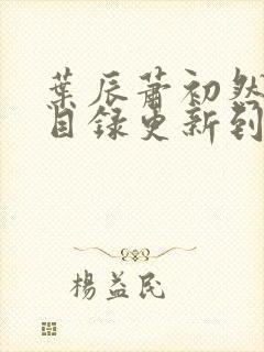 叶辰萧初然全部目录更新到哪里了封面