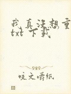 我真没想重生啊txt 下载