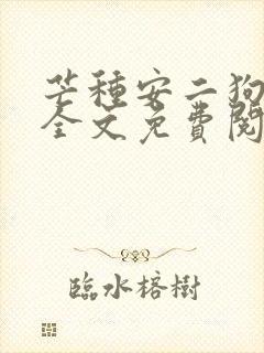 芒种安二狗小说全文免费阅读