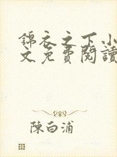 锦衣之下小说全文免费阅读无弹窗