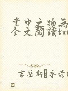 掌中之物无删减全文阅读txt