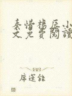 秦惜杨辰小说全文免费阅读无弹窗