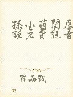 孙小萌闫辰的小说免费观看封面