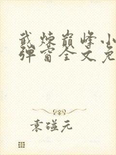 武炼巅峰小说无弹窗全文免费阅读