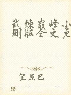 武炼巅峰小说未删版全文免费阅读