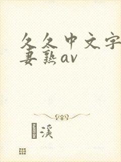 久久中文字幕人妻熟av