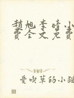 赵旭李晴小说免费全文免费阅读封面