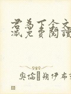 君为下全文无删减免费阅读封面