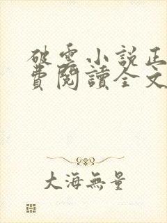 破云小说正版免费阅读全文无弹窗