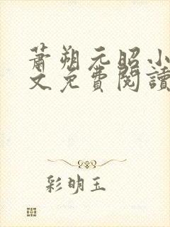 萧朔元昭小说全文免费阅读