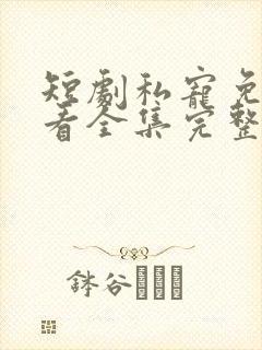 短剧私宠免费观看全集完整版高清