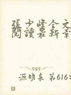 张少峰全文免费阅读最新章节