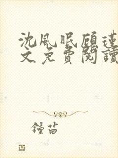 沈风眠顾瑾洲全文免费阅读