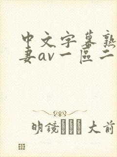 中文字幕熟女人妻av一区二区三区