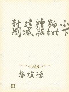 封建糟粕小说无删减版txt下载