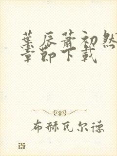 叶辰萧初然最新章节下载封面