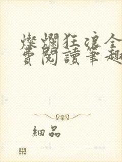 灿烂狂浪全文免费阅读笔趣阁封面