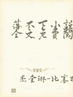 落不下小说在线全文免费阅读笔趣阁