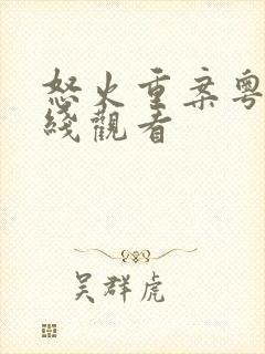 怒火重案粤语在线观看