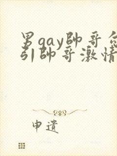 男gay帅哥勾引帅哥激情视频