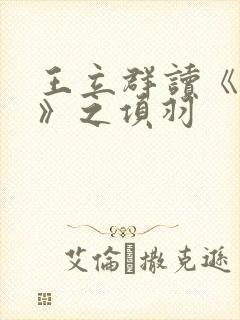 王立群读《史记》之项羽封面