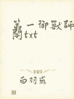 第一御兽师笔趣阁txt封面