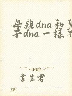 母亲dna和儿子dna一样不封面