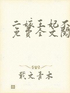 二嫁王妃不好惹免费全文阅读全文封面