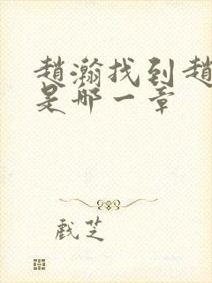 赵瀚找到赵贞兰是哪一章