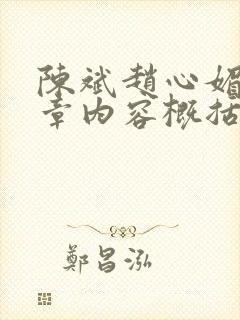 陈斌赵心媚十八章内容概括