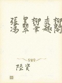 张昊柳爽柳如烟冯翠笔趣阁封面