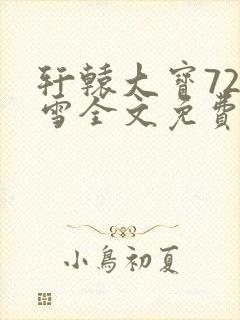 轩辕大宝720雪全文免费阅读