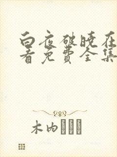 白夜破晓在线观看免费全集观看高清