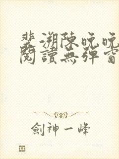 裴溯陈晚晚全文阅读无弹窗笔趣阁封面