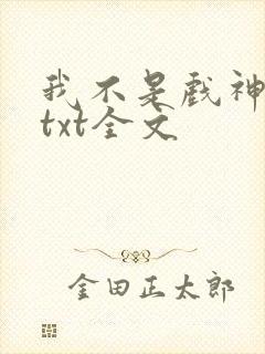 我不是戏神小说txt全文