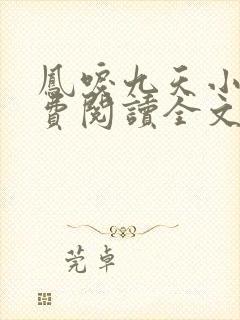 凤唳九天小说免费阅读全文