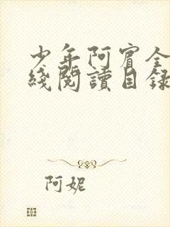 少年阿宾全文在线阅读目录