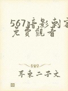 567暗影刺客免费观看封面