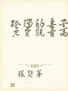 孤独的妻子日剧免费观看高清封面