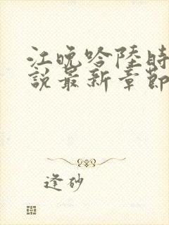 江晚吟陆时今小说最新章节更新时间