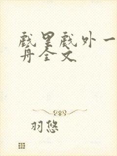 戏里戏外一叶孤舟全文封面