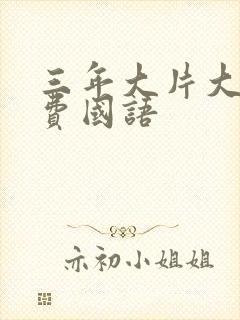 三年大片大全免费国语封面