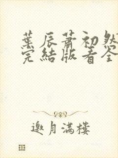 叶辰萧初然全免完结版看全书