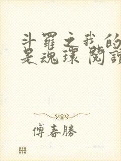 斗罗之我的武魂是魂环 阅读封面