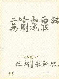二哈和白猫师尊无删减版封面