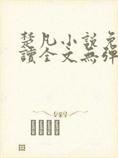 楚凡小说免费阅读全文无弹窗